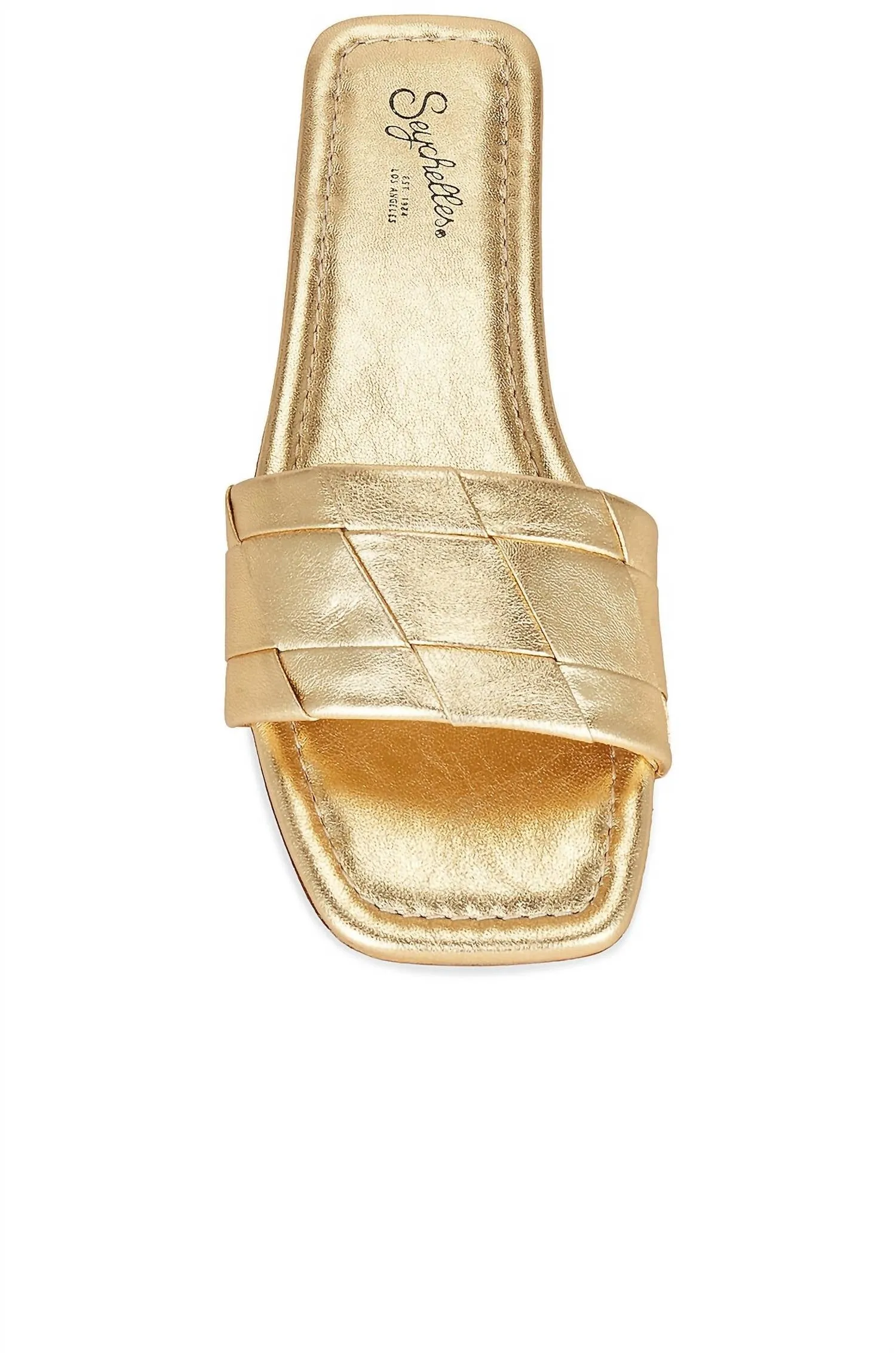 Women's Portland Leather Slide Flat Sandals In Metallic Gold