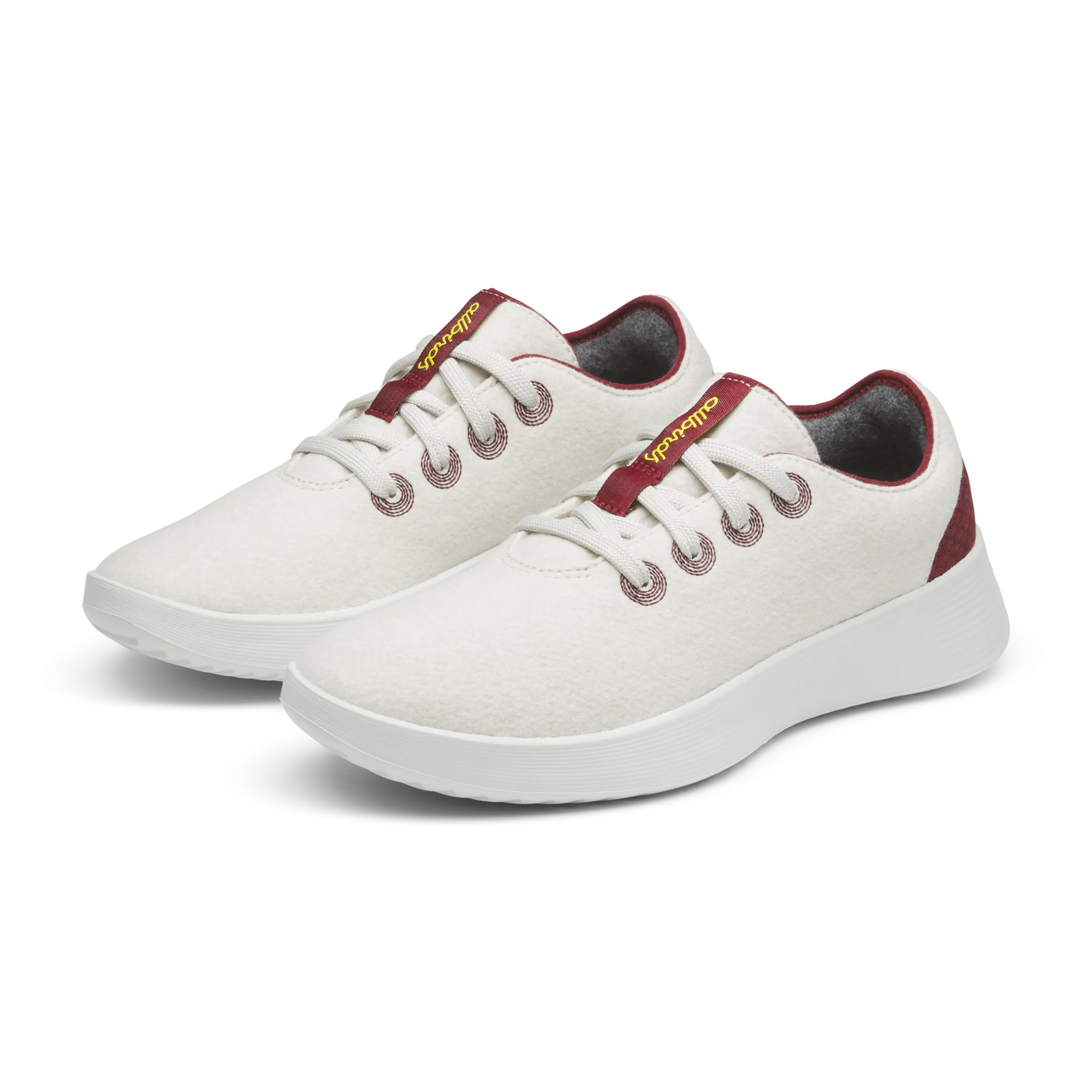 Women's Wool Runner Go - Weathered White/Thunder Red (Barely Grey Sole)