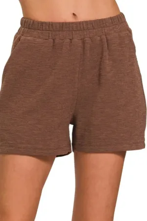 Zenana Cotton Slub Shorts