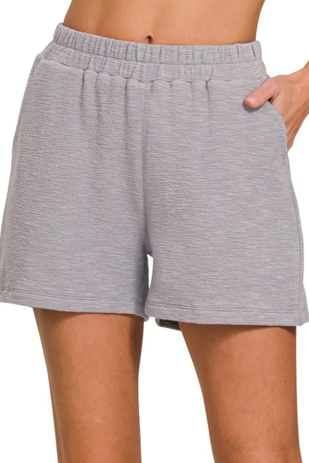 Zenana Cotton Slub Shorts
